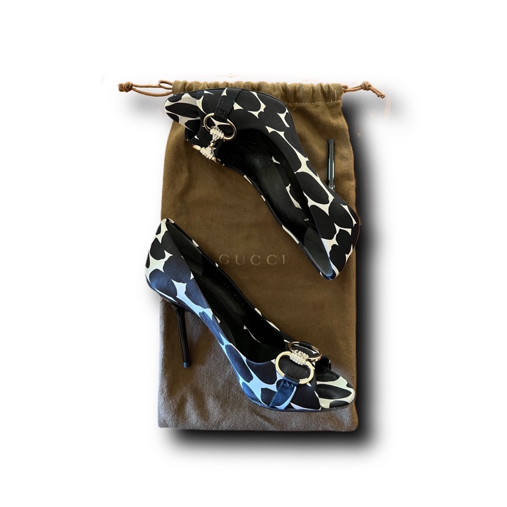 Gucci Animal Print Peep Toe Heels